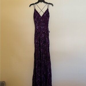 Windsor Deep Purple Sequin Maxi Dress